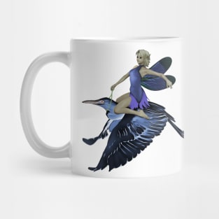 Fair faerie elf riding on egret wings Mug